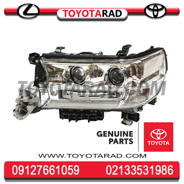 چپ-لند-18 چراغ جلو چپ تویوتا لندکروز مدل 2016 تا 2018 برند اصلی جنیون پارت